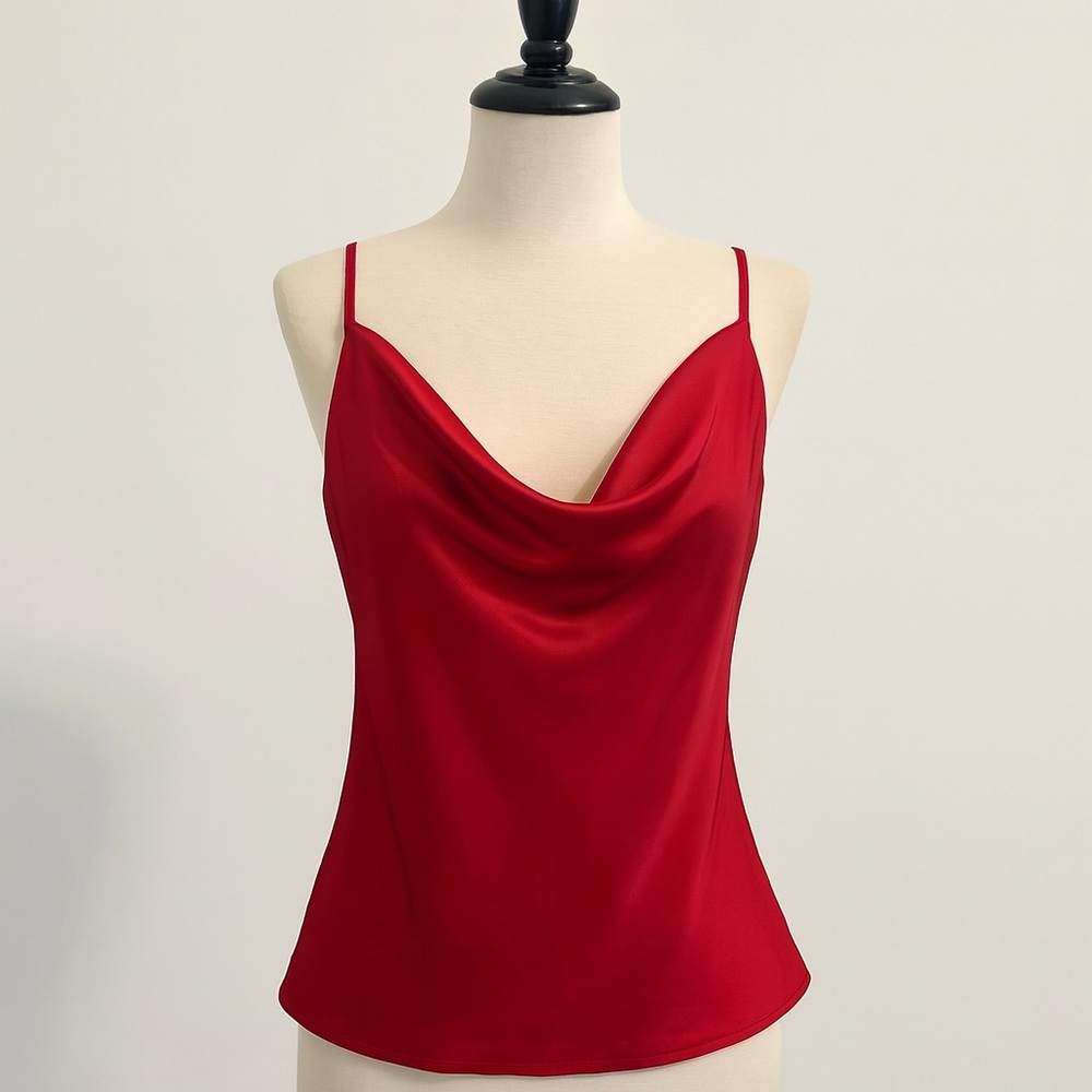 Glam Cowl Neck Satin Top